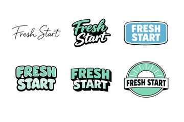 Obraz premium Fresh start logo variations in modern typography and design styles