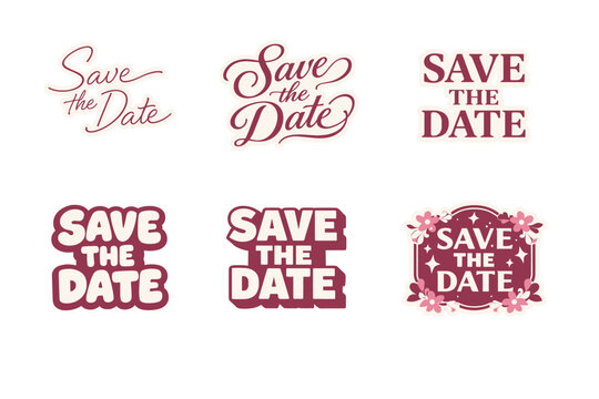 Elegant and playful save the date designs in varied fonts and styles