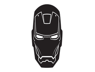 Minimalist iron man mask vector art