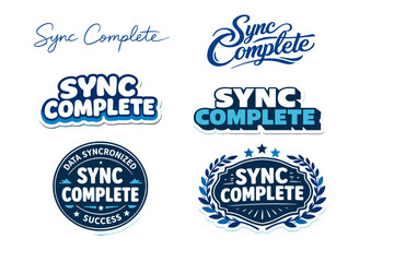 Obraz premium Sync complete logos in various styles and designs