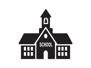 Minimalist school building vector illustration