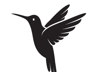 Obraz premium Minimalist black hummingbird silhouette vector