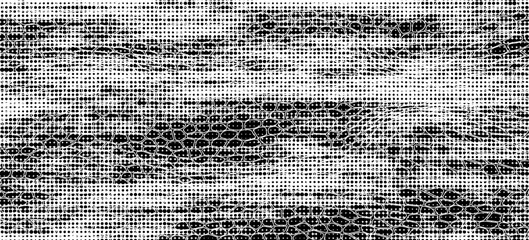 Obraz premium Snakeskin pattern imitation. Lines and spots structural texture. Cool and artsy faux leather background. Abstract vector illustration. Black isolated on white. EPS10