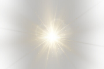 Obraz premium Abstract futuristic gold light background with cinematic glow, sparkles and energy beams 