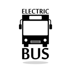 Electric bus icon with shadow