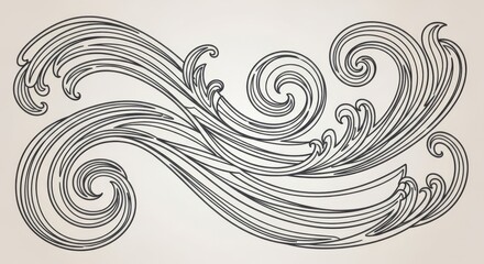 Fototapeta premium Elegant Vintage Scroll Ornament Design with Swirls and Flourishes