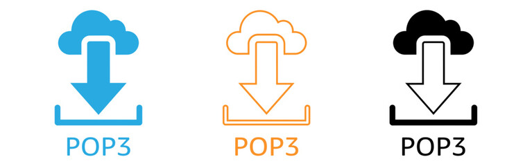 Obraz premium Pop3 cloud download icons