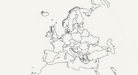 Outline map of Europe showing political country borders on a clean white background