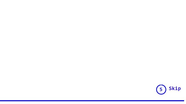 ad countdown progress bar completing to reveal skip button animation.white background.