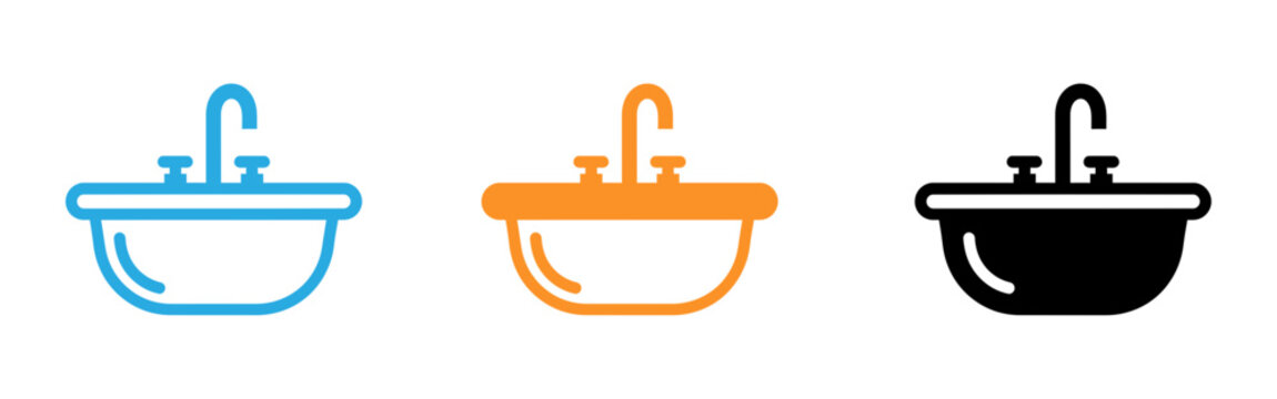 Colorful sink icons
