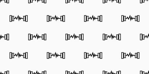 Obraz premium dumbbell vector illustration. dumbbell seamless pattern background. dumbbell heartbeat vector illustration. suitable for various sport design applications. 