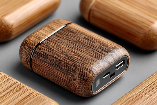 Protective bamboo airpod case with charm high resolution picture