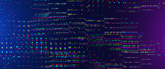 Retro CCTV or VHS Video White Noise Abstract Grunge Background. CRT Scanlines Vibration Glitch. Video Damage Overlay Texture. Nostalgic Vintage 80s 90s Surveillance or TV Tech Vector Illustration. © ec0de