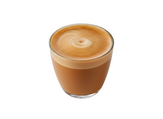 Flat White im Glas mit samtigem Milchschaum