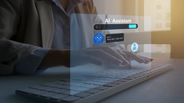 Online support Chatbot conversation.Ai Assistant Chat.Customer person using chat service to get support. Virtual assistant, artificial intelligence Bot and CRM software automation technology. 
