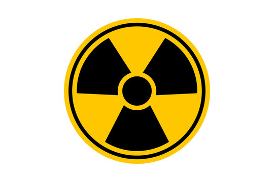 Yellow and black round radioactive hazard symbol for nuclear warning and safety isolated on transparent background radiation danger toxic alert sign icon badge radioactive hazard symbol yellow