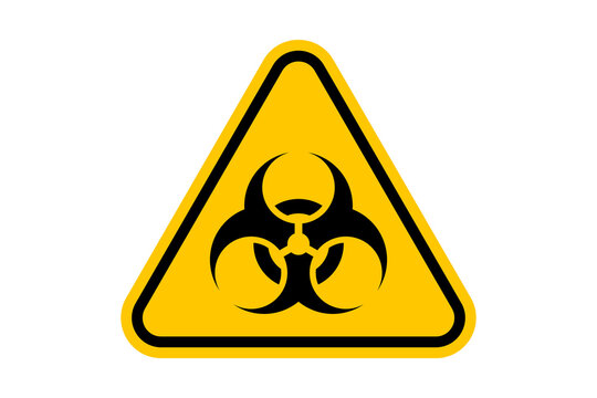 Yellow triangular biohazard symbol for biological danger and toxic warning isolated on transparent background virus infection waste medical lab safety sign icon biohazard symbol yellow warning