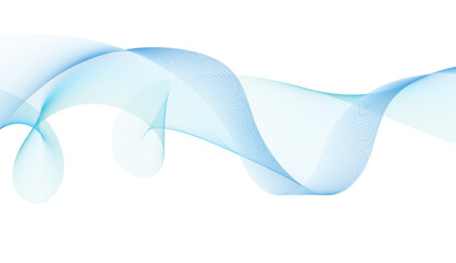 Wave lines flowing. Motion dynamic blue lines isolated on white background. Abstract wave element for design. Vector illustration