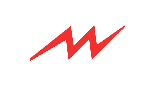 Red lightning bolt electric symbol.