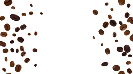 Frame realistic mesh coffee beans design concept for cafe advertising. Coffee grains