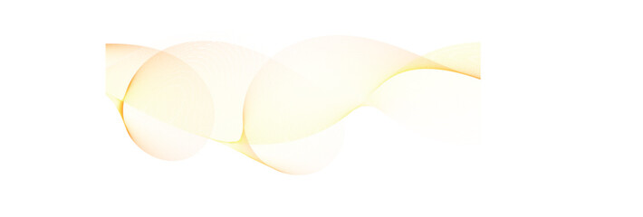 Abstract yellow smooth wave on a white background. Dynamic sound wave. Design element. Vector illustration.