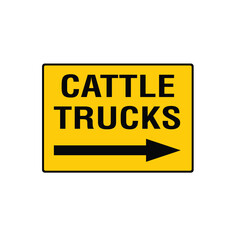 Obraz premium Cattle Trucks Directional Arrow Livestock Transport Traffic Warning Sign