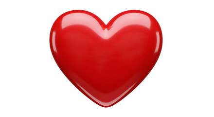 Fototapeta premium Glossy red heart symbol on a stark black background, representing love and passion
