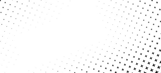 horizontal black halftone of cross or plus sign design for pattern and background.