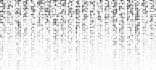 horizontal black halftone of cross or plus sign design for pattern and background.