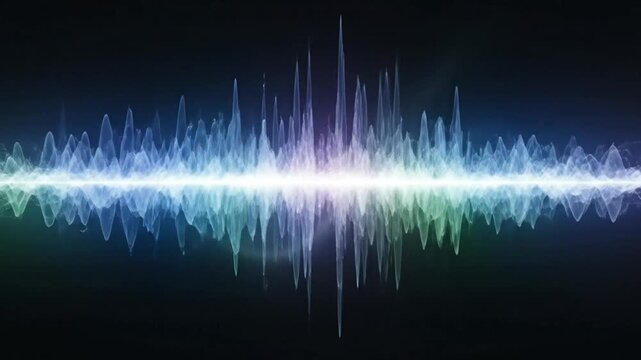 Abstract digital sound wave equalizer with colorful glowing lines