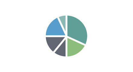 Fototapeta premium Colorful pie chart sections divided.