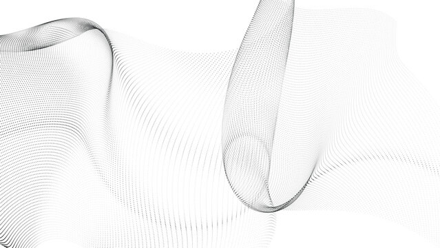 Abstract particle wave illustration with flowing light and depth