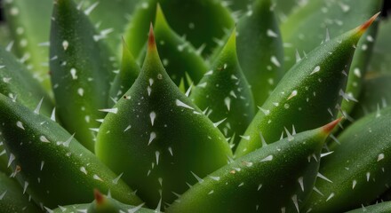 Extreme macro shot focusing on the dense, sharp needles covering the surface of a vibrant green desert succulent plant ,dangerous ,cactus ,spiny