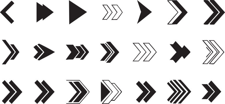 et of modern arrow icons for web design and navigation.