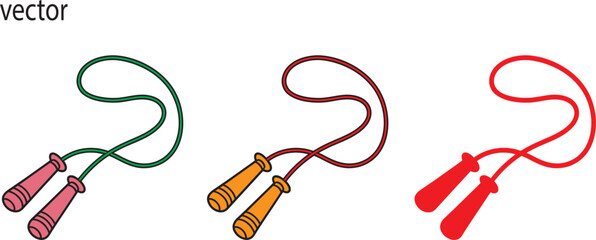 Jump Rope Vector Icon, Jump rope  logo Illustration silhouette  on white background EPS © Dream_Art