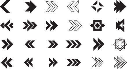 Decorative arrow elements for social media and advertising. ৮. Large collection of diverse arrow shapes for UI/UX design.