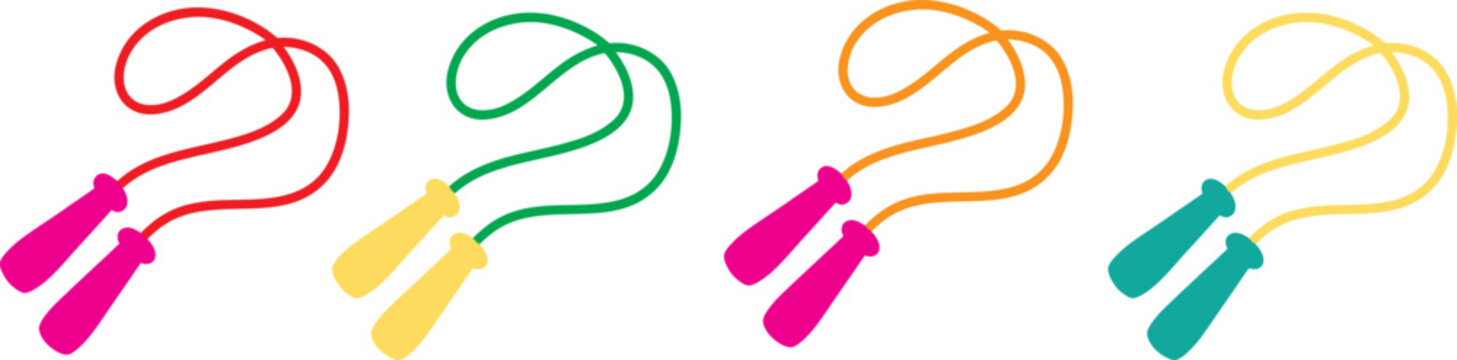Jump Rope Vector Icon, Jump rope  logo Illustration silhouette  on white background EPS