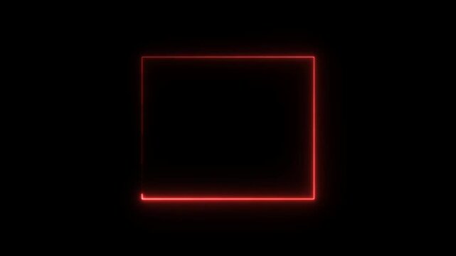 glowing neon light squre frime animatin video