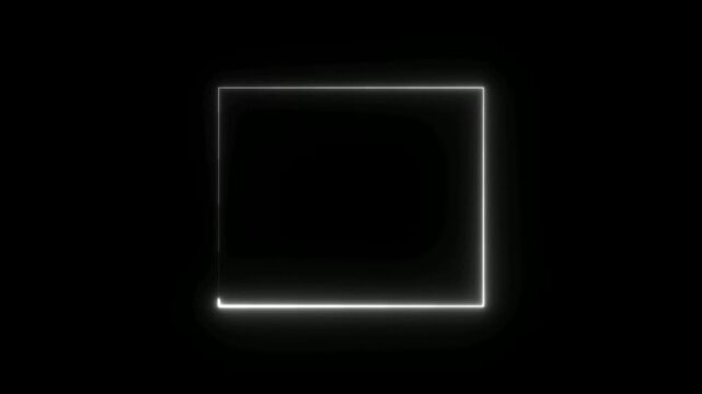 glowing neon light squre frime animatin video