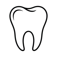 Obraz premium Tooth Icon Line Outline in Black and White