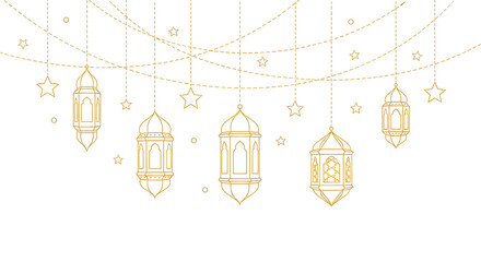 Set of golden hanging birdcages with intricate designs isolated on transparent background