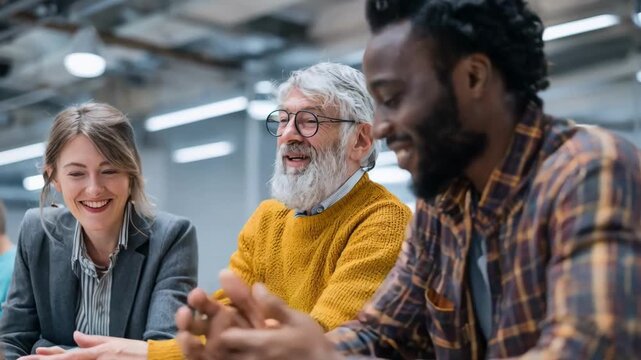 Medium shot of diverse professionals discussing pooled trust management strategies for special needs highlighting collaborative resource planning in a modern office.