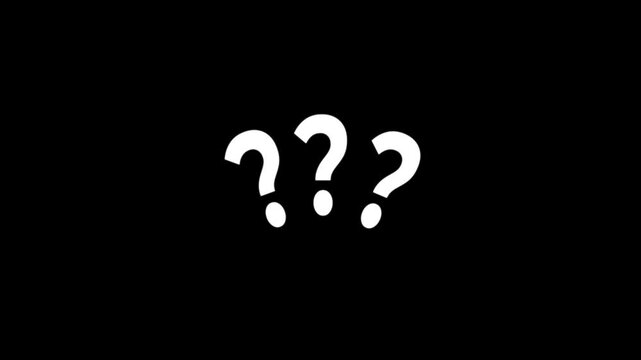 Animated bw question marks. Black and white thin line icon 4K video for web design. Questioning problem isolated monochromatic flat object ... See More