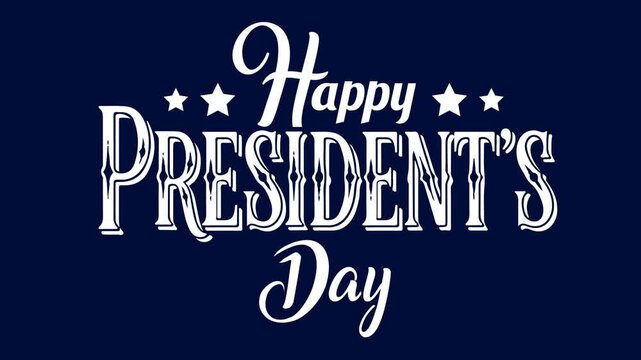 Happy Presidents Day Text Animation, Presidents Day Celebration Typography Animation