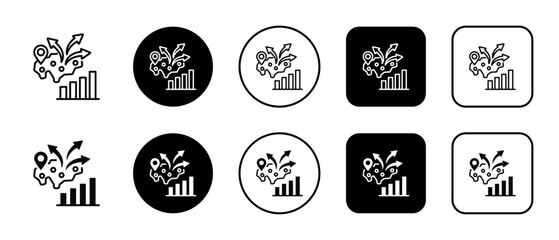 Obraz premium Market Expansion In Black And White Filled Style