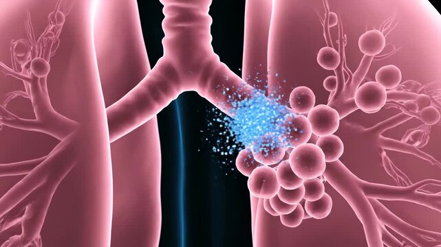 3D Visualization of Human Lung Bronchi Network with Oxygen Particles