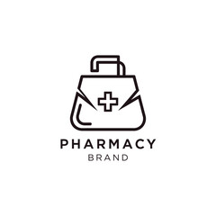 Fototapeta premium Medical Bag Icon with Cross Symbol for Health Services