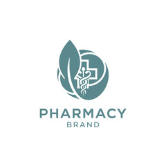 Obraz premium Medical Symbol Integrated into Leafy Logo Design Concept