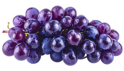 A cluster of plump, purple grapes with a natural sheen and subtle shadows