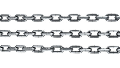 Three parallel metallic chains on a dark background, illustrating strength and connection